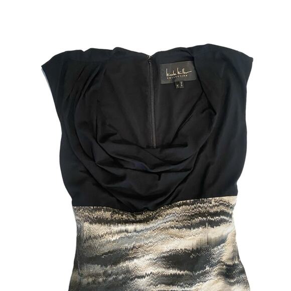 Nicole Miller L126812 Womens Black Distorted Fog Combo Dress Size 6 - Picture 3 of 11